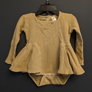 Kate Quinn GoldenTan Long Sleeve Baby Dress with Snaps